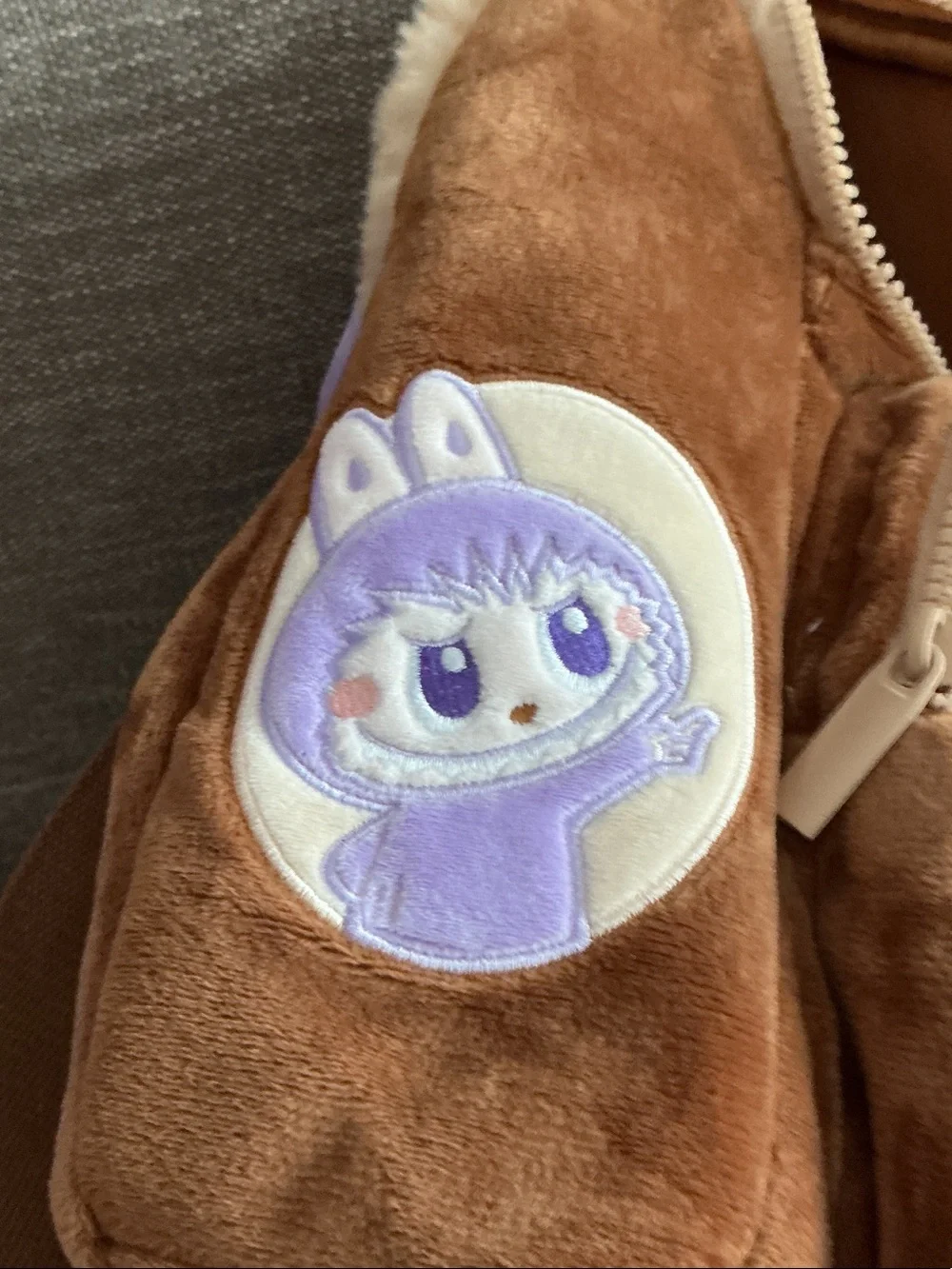 The Monsters Plush Faux-Fur Brown Kids Backpack